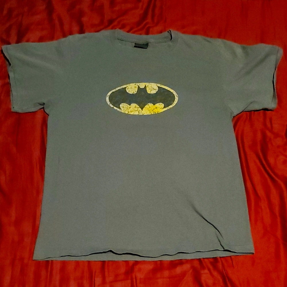 Vintage Gray Batman Logo T-Shirt
